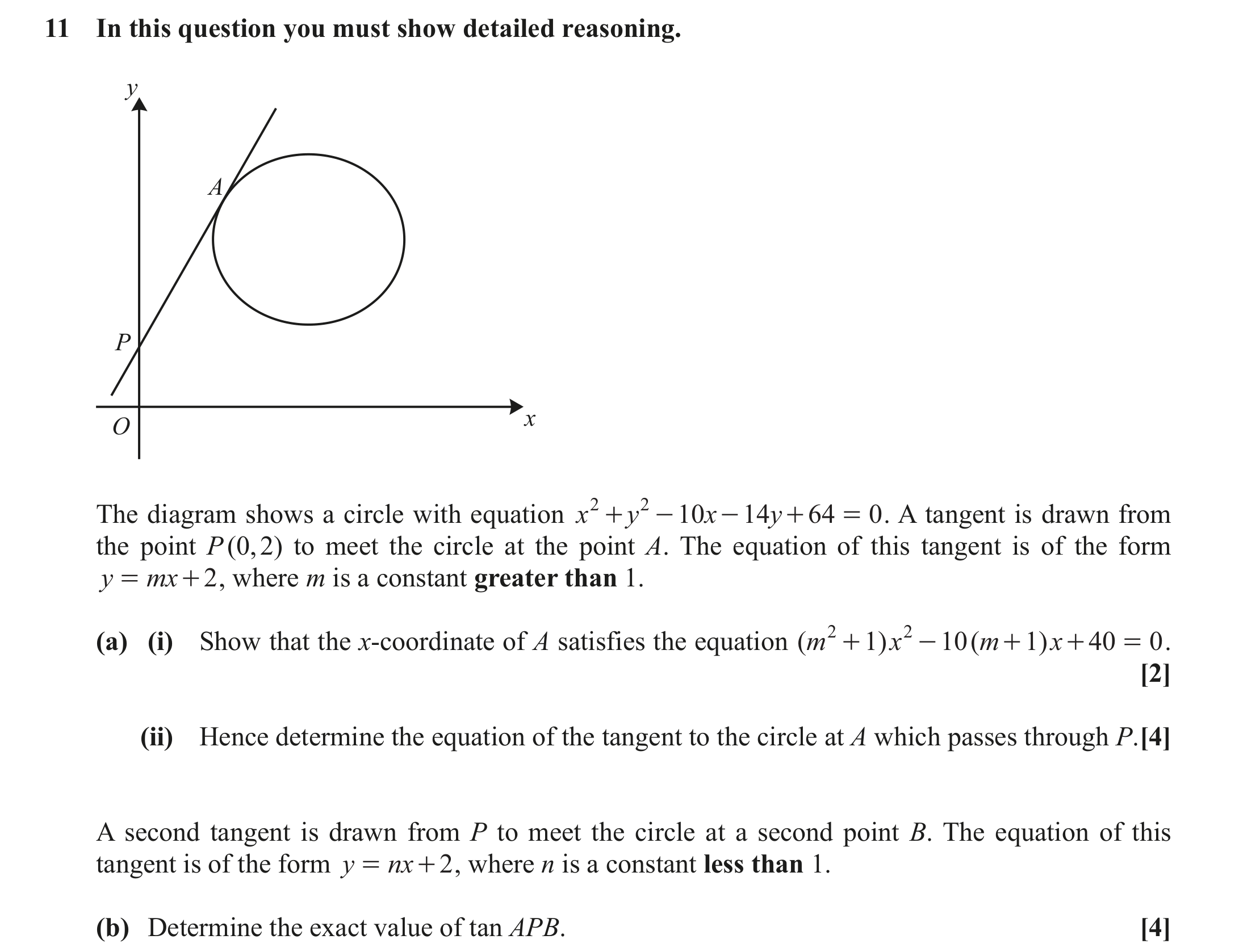 Question 11 — Circles — OCR October 2020