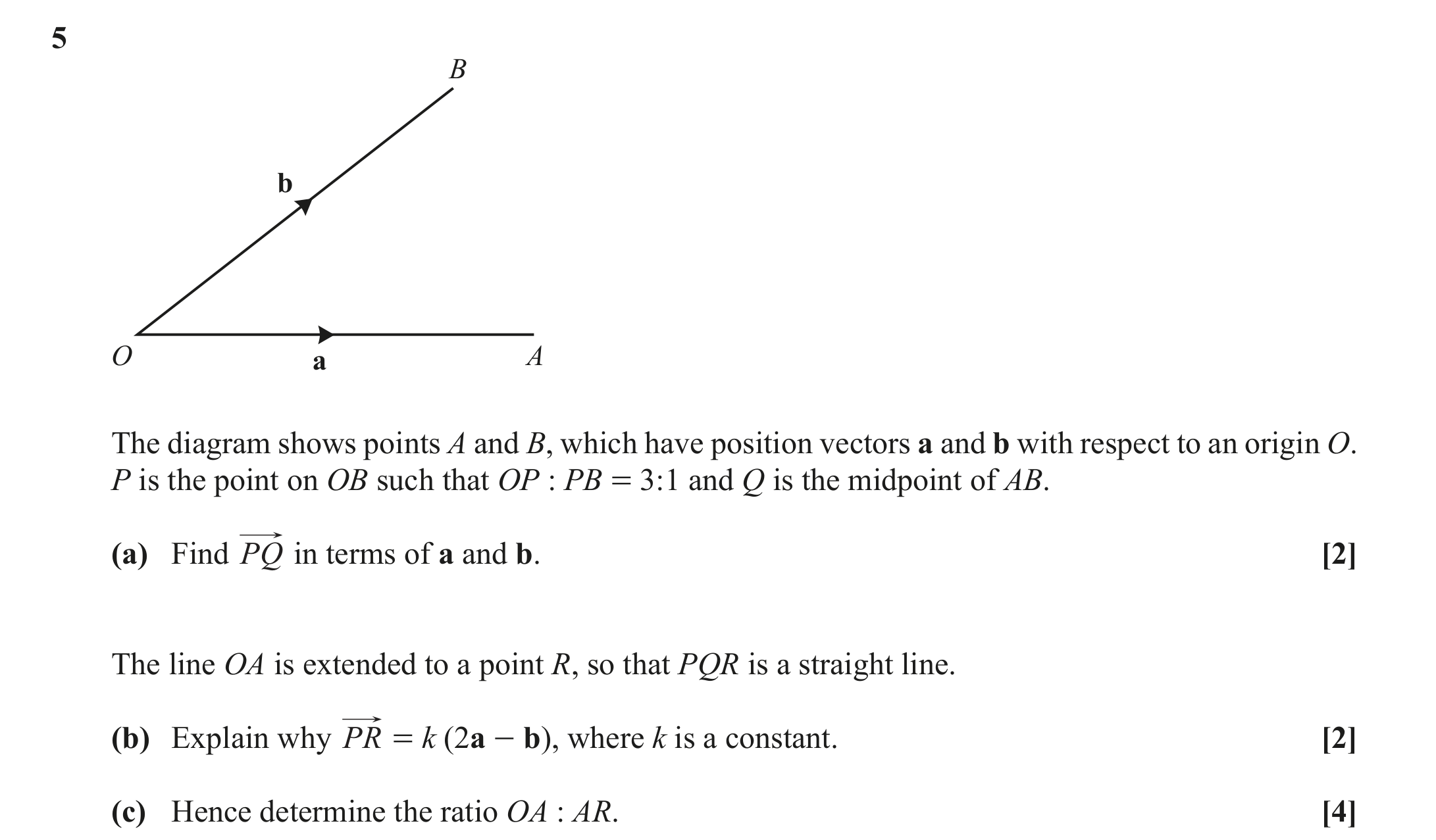 Question 5 — Vectors — OCR October 2020