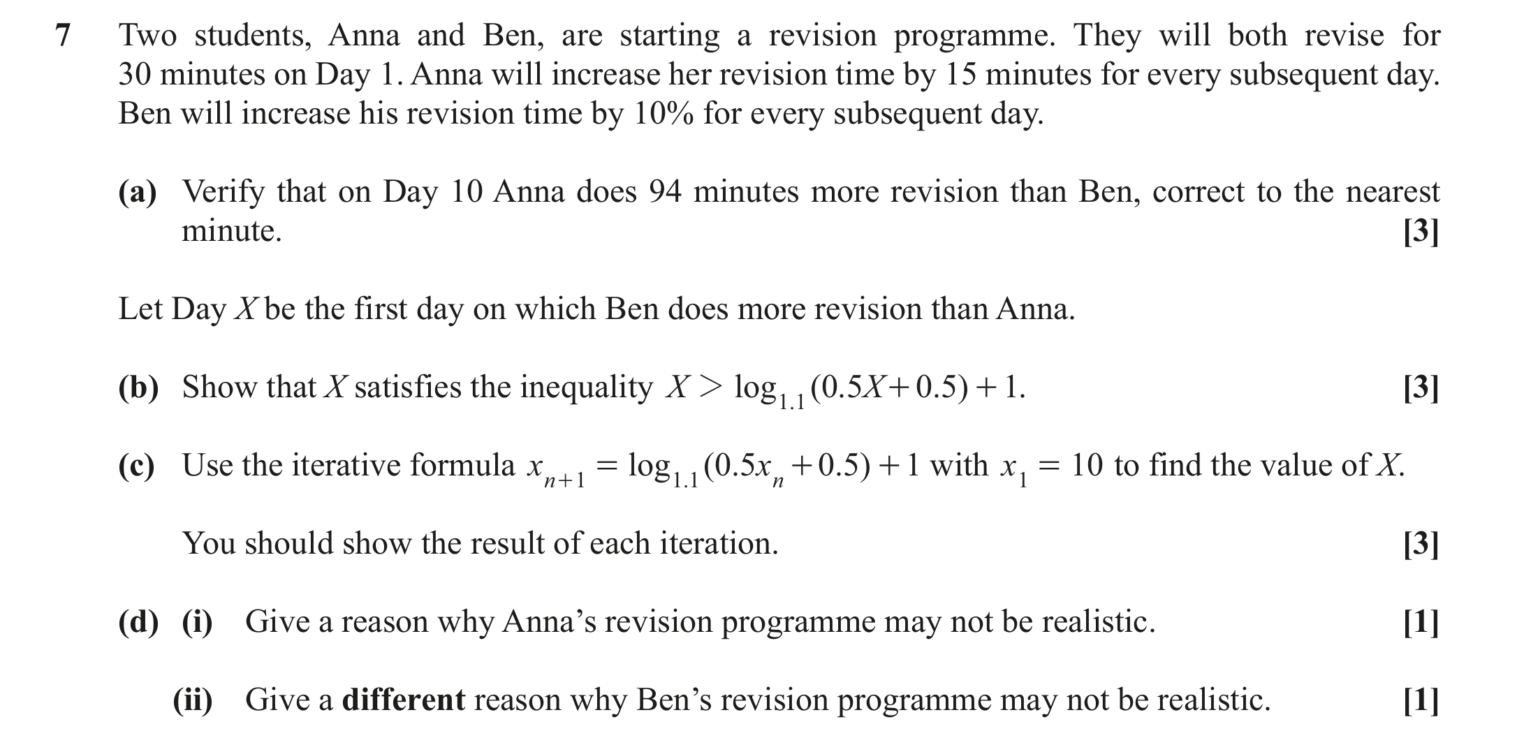 Question 7 — Arithmetic Sequences and Series, Geometric Sequences and Series, Numerical Methods — OCR October 2020