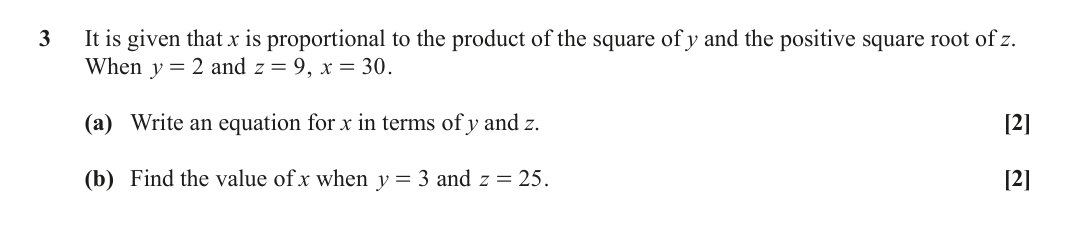 Question 3 — Algebra — OCR October 2021
