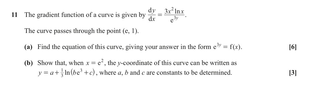 Question 11 — Differential Equations — OCR June 2022