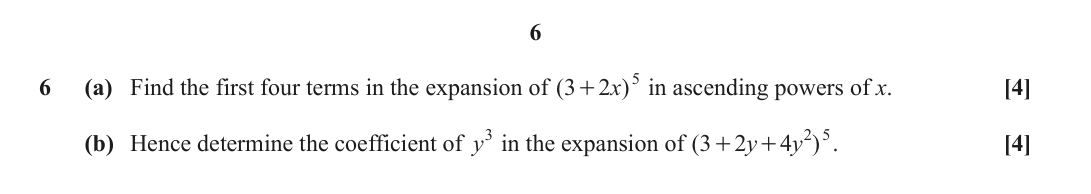 Question 6 — Binomial Expansion — OCR June 2022