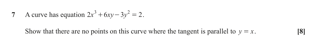 Question 7 — Differentiation — OCR June 2022