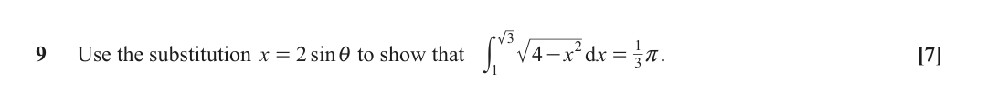 Question 9 — Integration — OCR June 2022