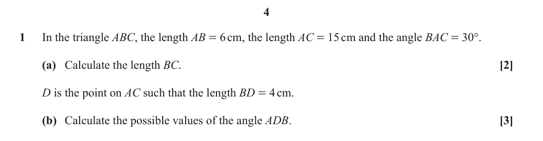 Question 1 — Triangles — OCR June 2023