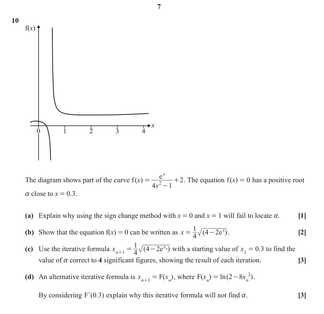 Question 10 — Numerical Methods — OCR June 2023