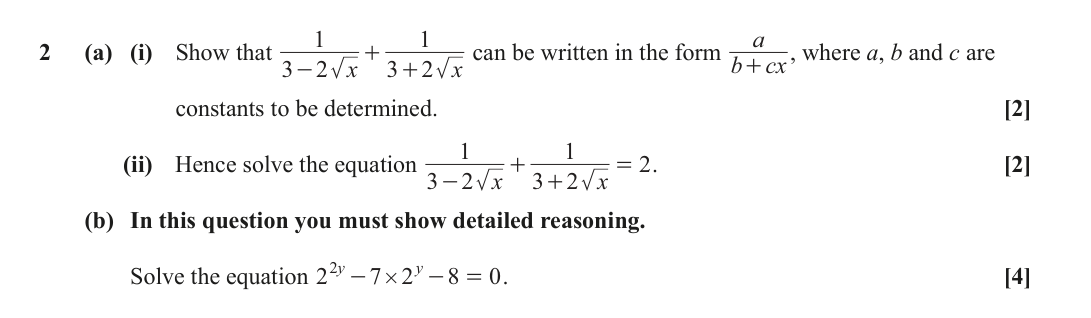 Question 2 — Indices and Surds — OCR June 2023