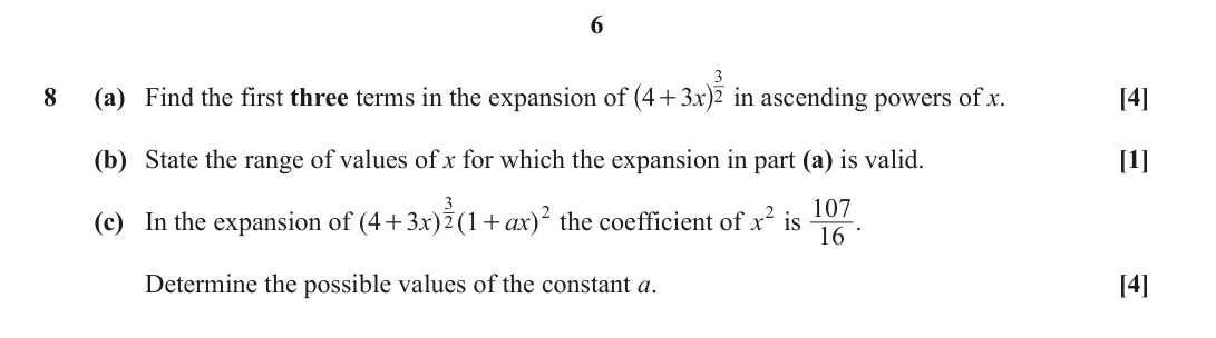 Question 8 — Binomial Expansion — OCR June 2023