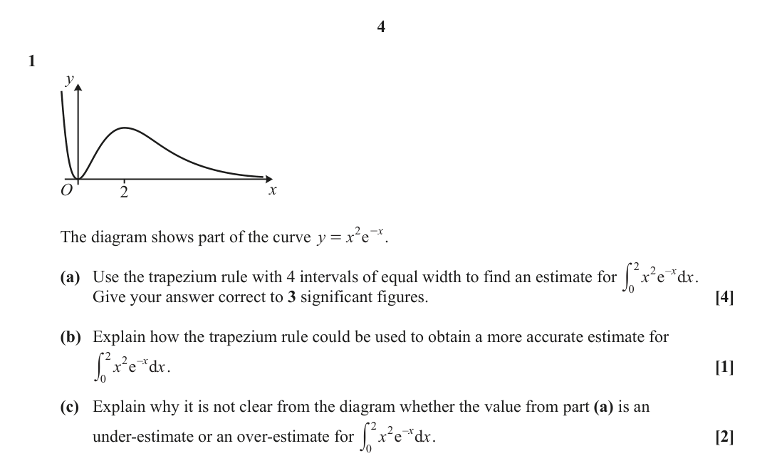 Question 1 — Trapezium Rule — OCR June 2024