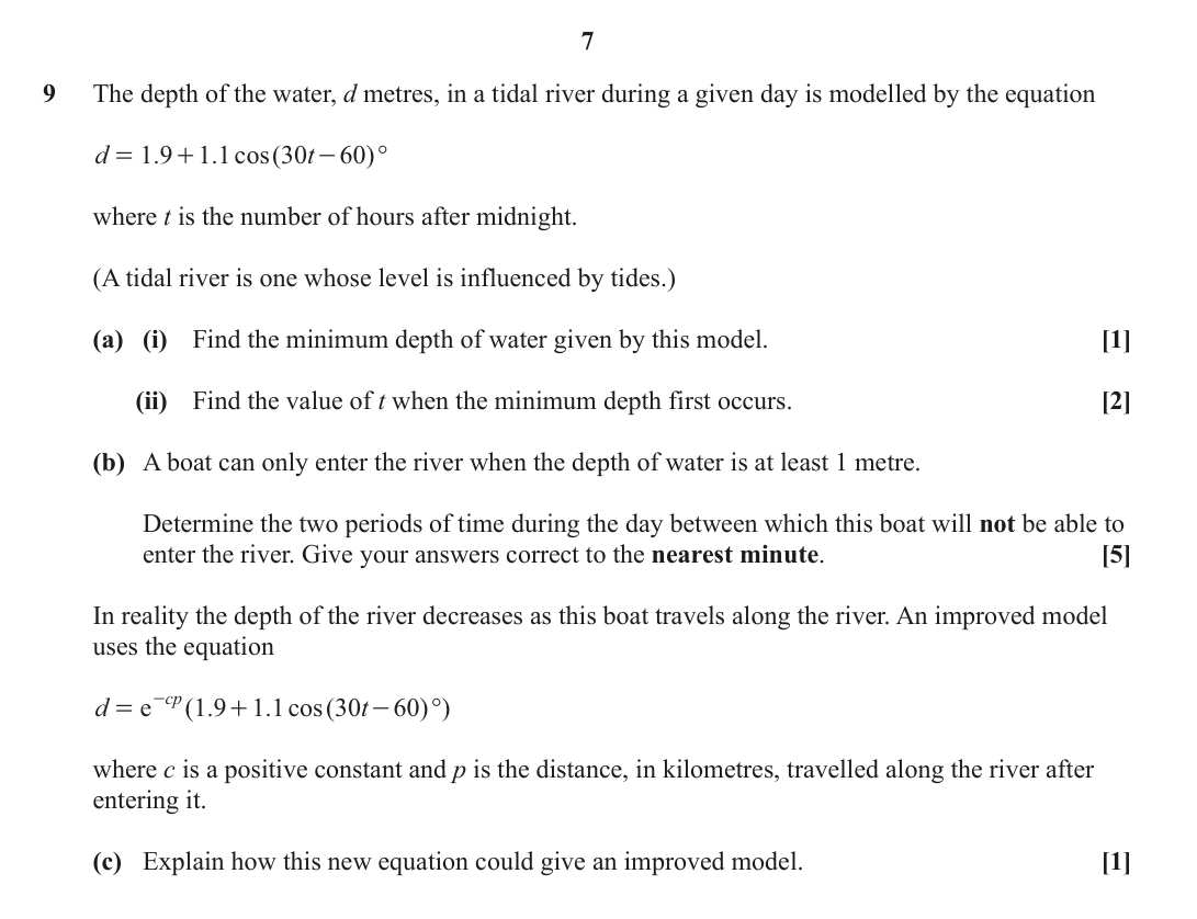 Question 9 — Trig — OCR June 2024