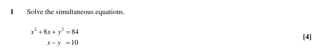 Question 1 — Algebra — OCR Sample Paper