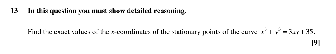 Question 13 — Differentiation — OCR Sample Paper