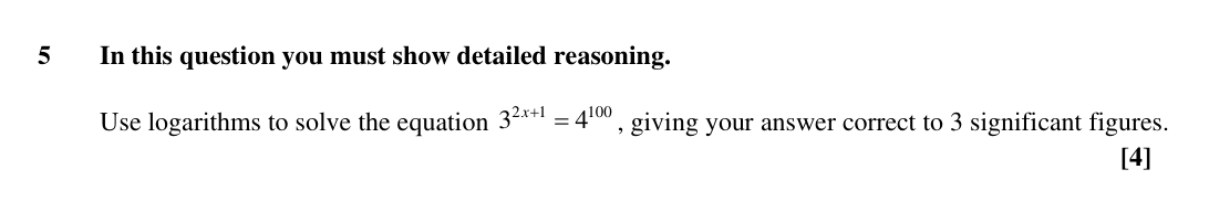 Question 5 — Logarithms — OCR Sample Paper