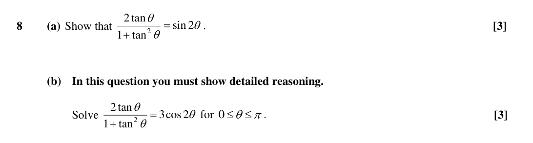 Question 8 — Trig — OCR Sample Paper
