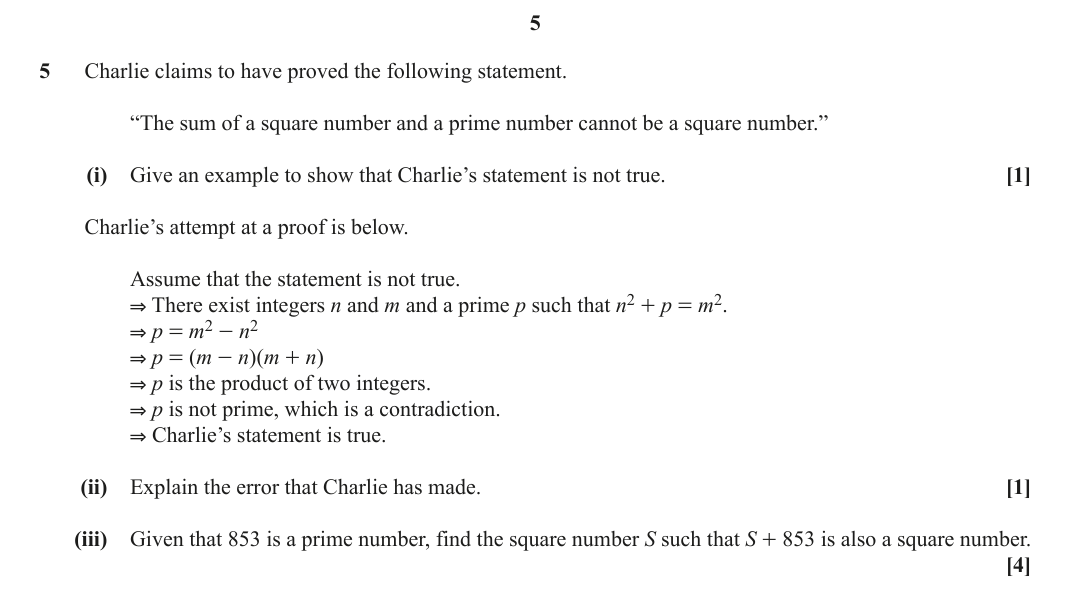 Question 5 — Proof — OCR June 2018