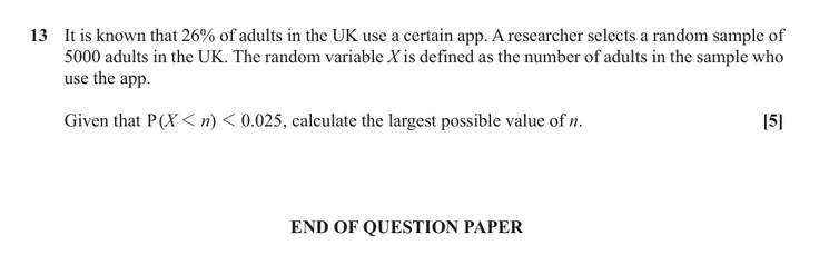 Question 13 — Normal Distribution — OCR June 2019