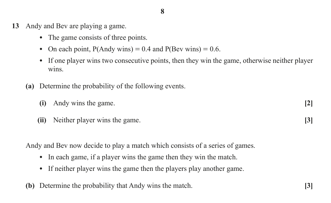 Question 13 — Probability — OCR October 2020