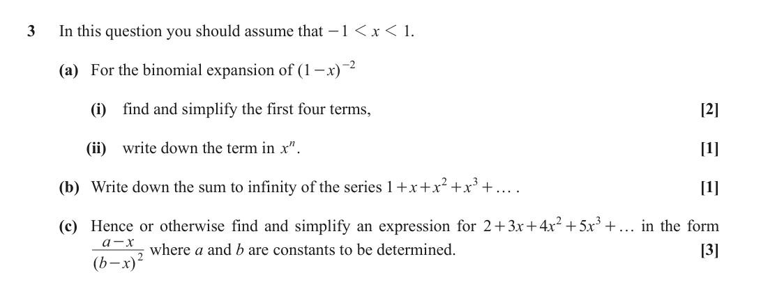 Question 3 — Binomial Expansion — OCR October 2020