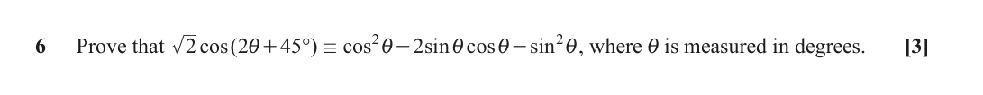 Question 6 — Trig — OCR October 2020