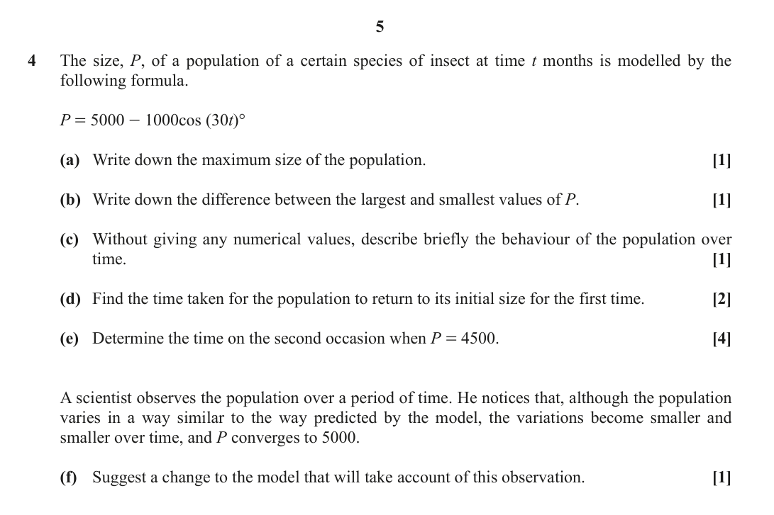 Question 4 — Trig — OCR October 2021