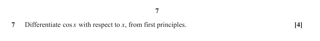 Question 7 — Differentiation — OCR October 2021