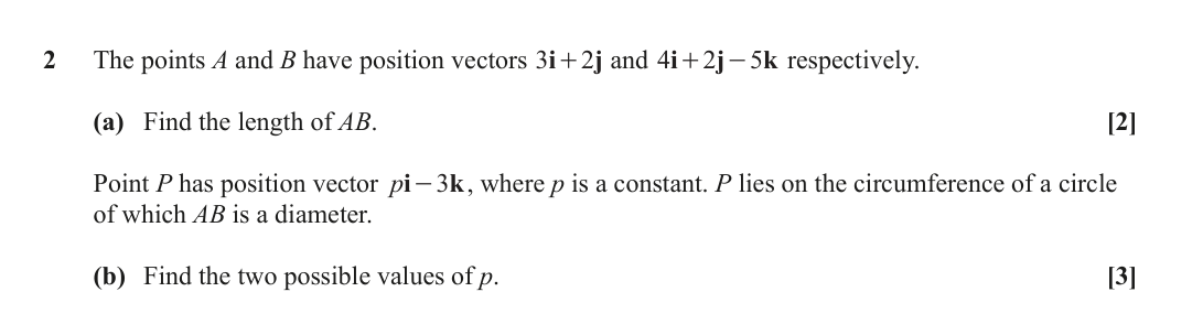 Question 2 — Vectors — OCR June 2022