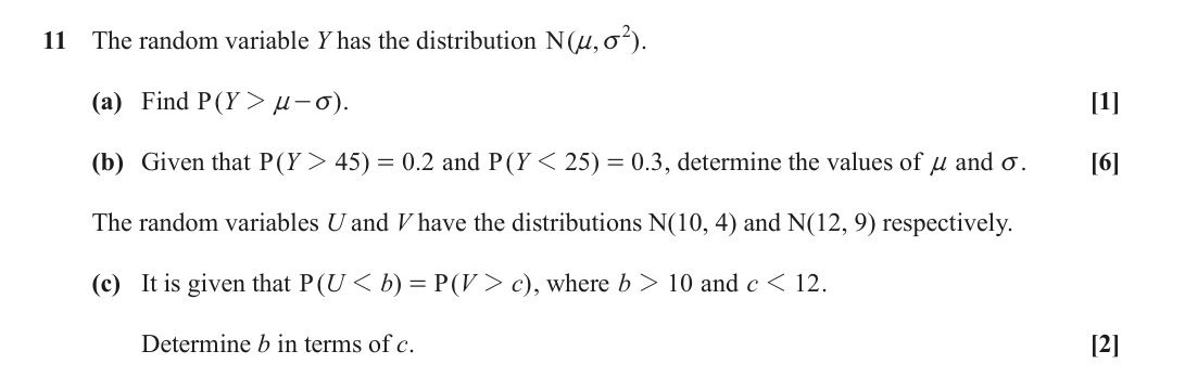 Question 11 — Normal Distribution — OCR June 2023