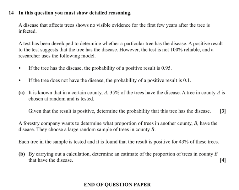 Question 14 — Probability — OCR June 2023