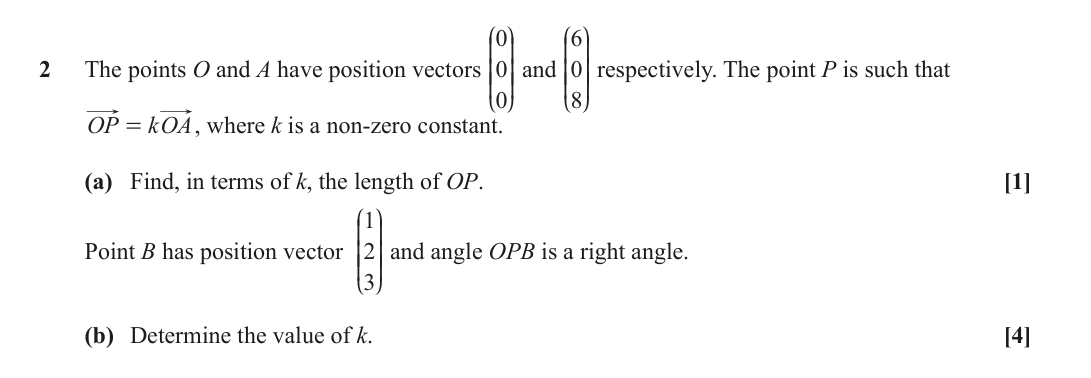 Question 2 — Vectors — OCR June 2023