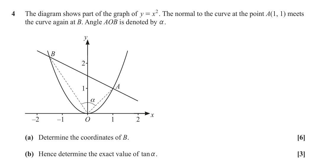 Question 4 — Differentiation, Triangles — OCR June 2023