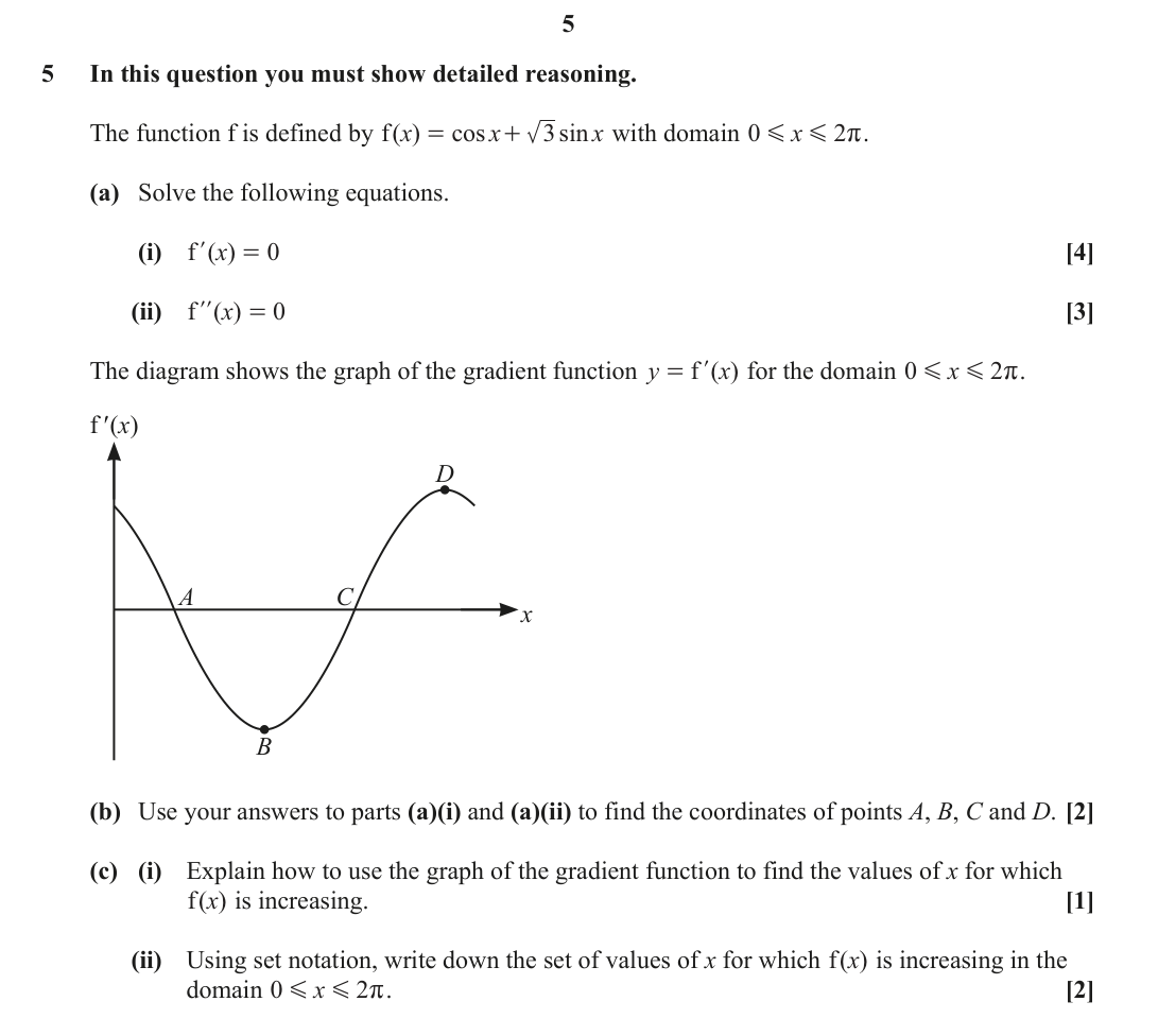 Question 5 — Differentiation — OCR June 2023