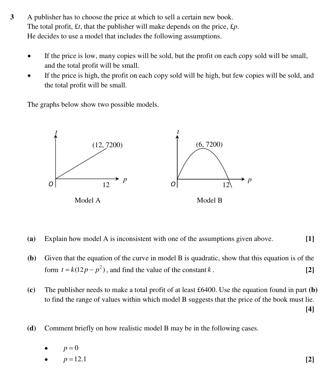 Question 3 — Quadratics — OCR Sample Paper