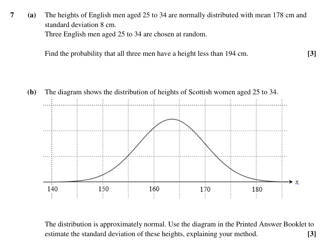 Question 7 — Normal Distribution — OCR Sample Paper