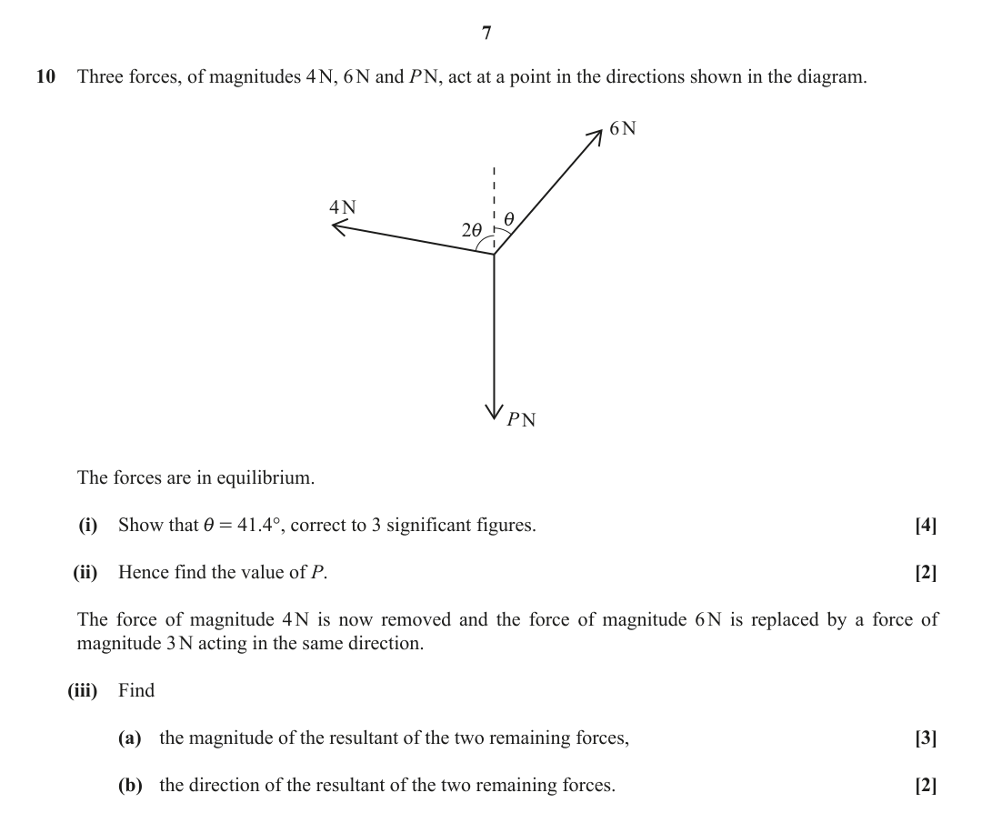 Question 10 — Forces and Friction — OCR June 2018
