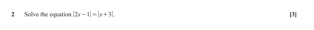 Question 2 — Modulus Function — OCR June 2018