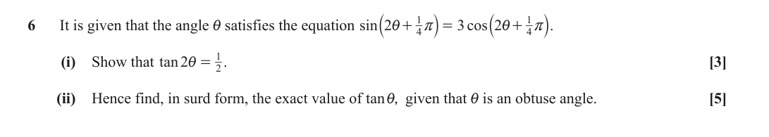 Question 6 — Trig — OCR June 2018