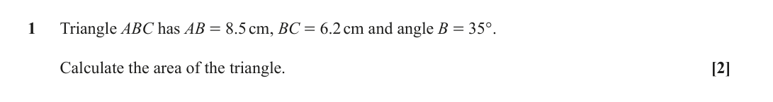 Question 1 — Triangles — OCR October 2020
