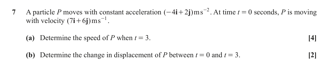 Question 7 — Constant Acceleration 2d — OCR October 2020