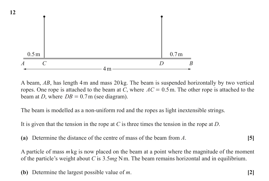 Question 12 — Moments — OCR October 2021