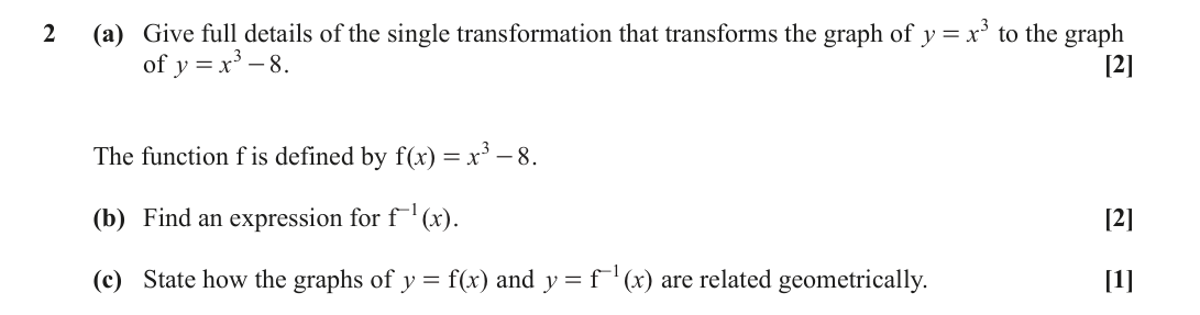 Question 2 — Graph Transformations, Functions — OCR June 2022