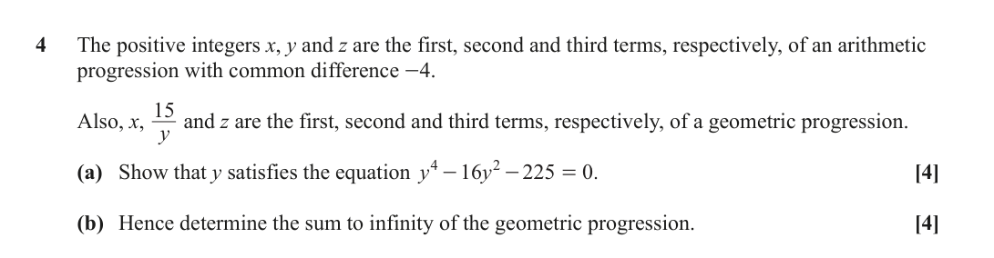 Question 4 — Geometric Sequences and Series — OCR June 2022