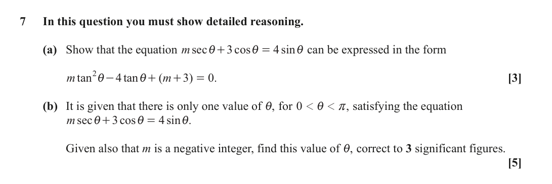 Question 7 — Trig — OCR June 2022