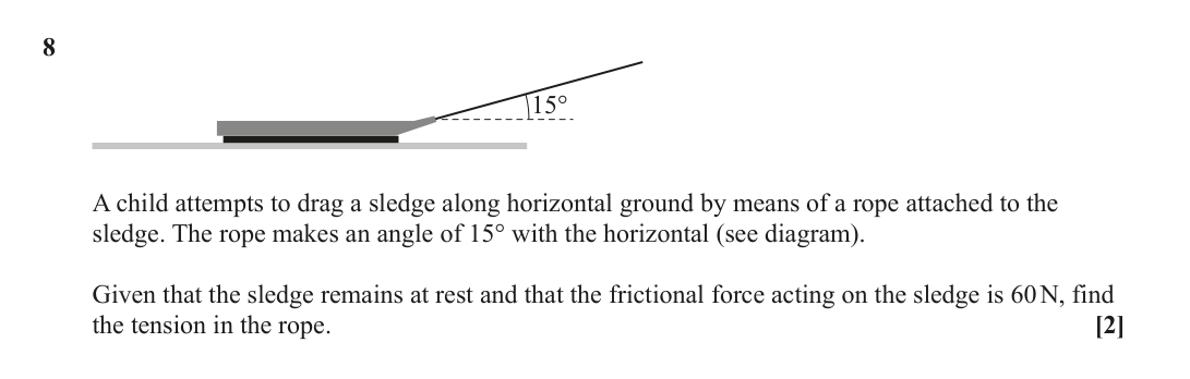Question 8 — Forces and Friction — OCR June 2022