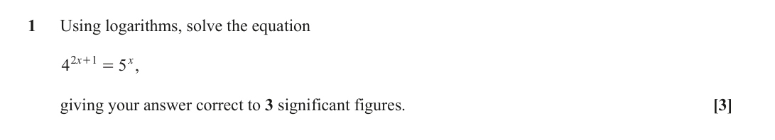Question 1 — Logarithms — OCR June 2023