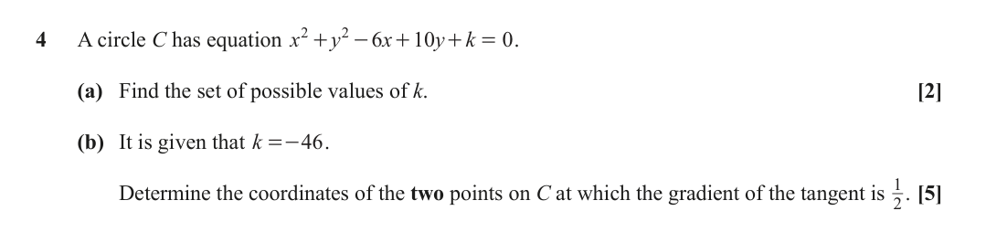 Question 4 — Circles — OCR June 2023