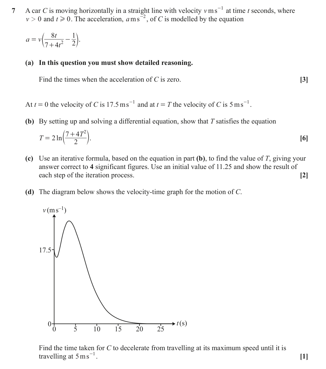 Question 7 — Differential Equations, Numerical Methods — OCR June 2023