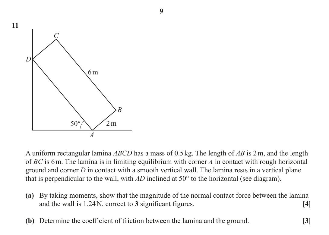 Question 11 — Moments — OCR June 2024