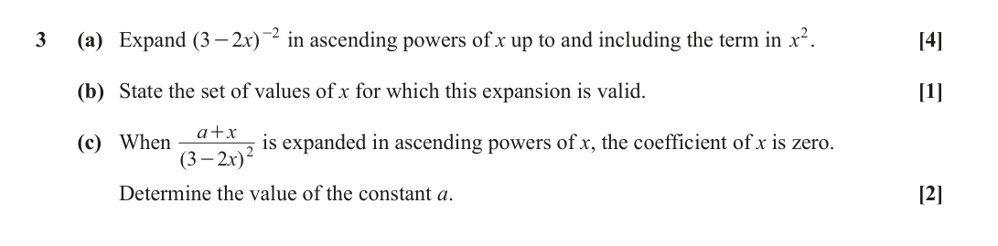 Question 3 — Binomial Expansion — OCR June 2024
