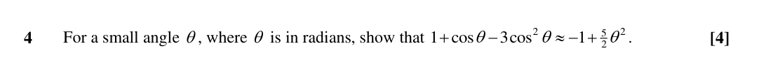 Question 4 — Small Angle Approximations — OCR Sample Paper