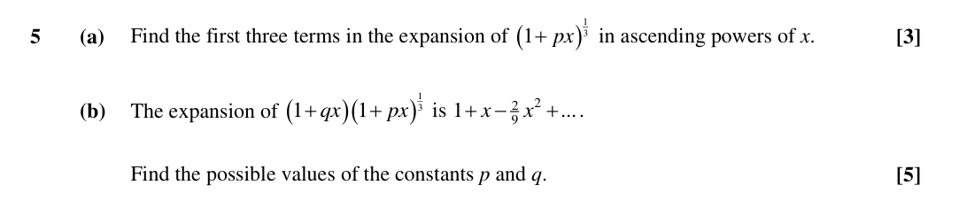 Question 5 — Binomial Expansion — OCR Sample Paper